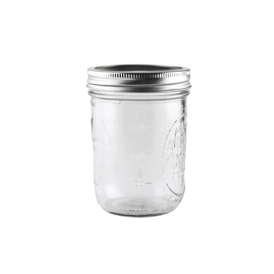 16oz Wide Mouth Glass Mason Jars with Lids & Bands, Set of 12 B11867