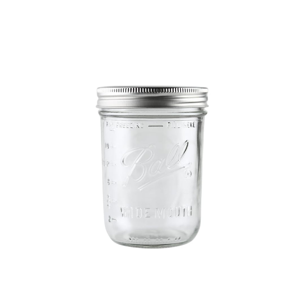 16oz Wide Mouth Glass Mason Jars with Lids & Bands, Set of 12 B11867