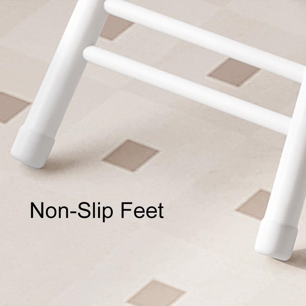 18 inch Folding Stool with Backrest, Portable Lightweight Metal Chair with Non-Slip Feet G118