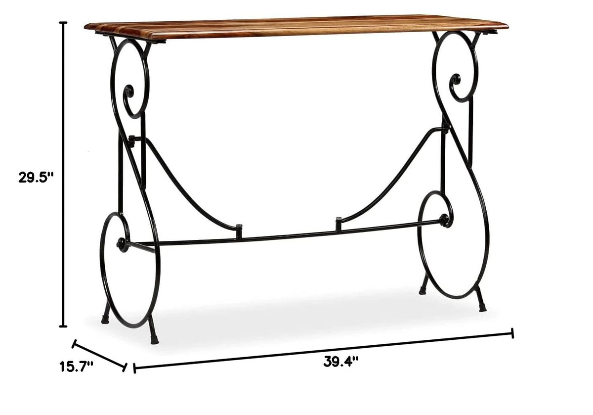 Solid Sheesham Wood Table 39.4"x15.7"x29.5" O724