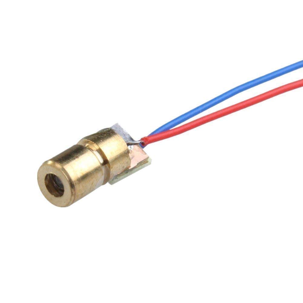 10pcs 5V 650nm 5mW Red Dot Laser Head 6mm T3730