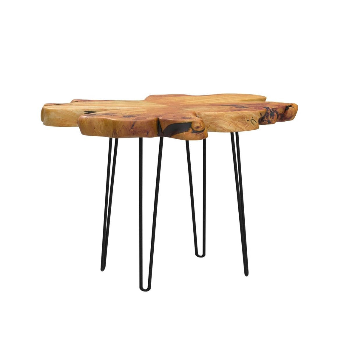 Flower-Shaped Live Edge Cedar Coffee Table N596