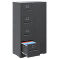 4 Drawer Black Vertical File Cabinet with Lock M4485
