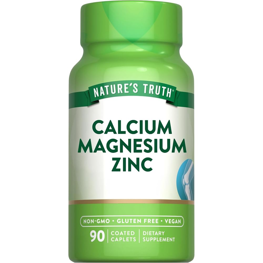 Calcium Magnesium Zinc Plus Vitamin D3 Caplets 90 Ct Pack of 2 Y90467