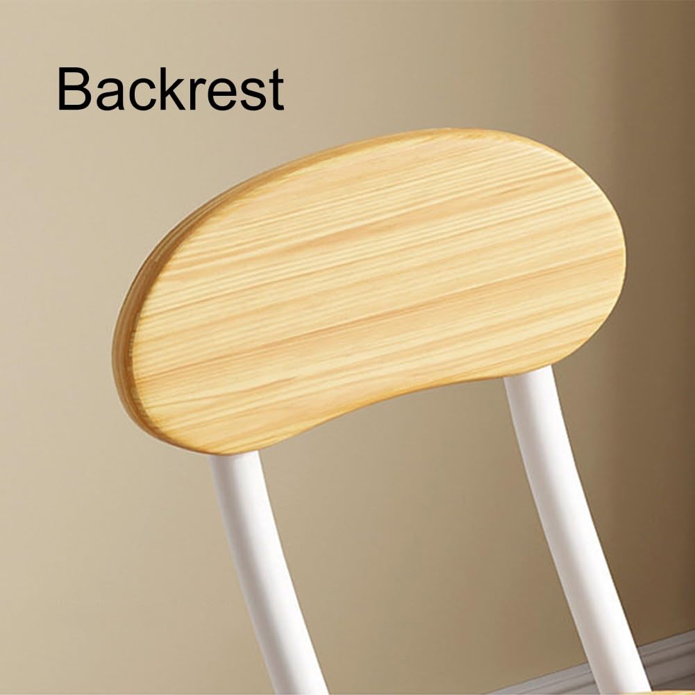 18 inch Folding Stool with Backrest, Portable Lightweight Metal Chair with Non-Slip Feet G118