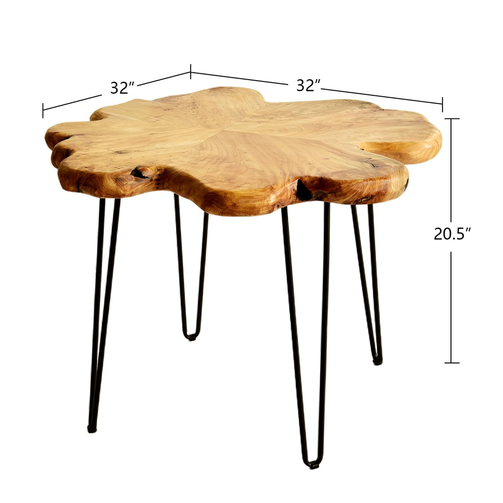 Flower-Shaped Live Edge Cedar Coffee Table N596