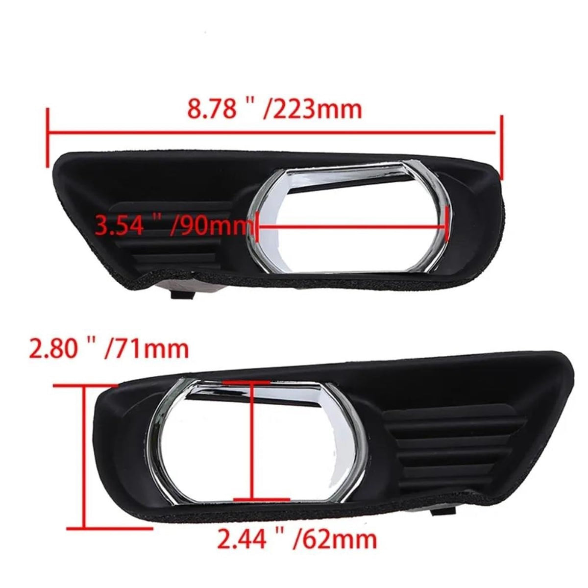 Front Bumper Fog Light Covers Bezel Hole Grilles L166