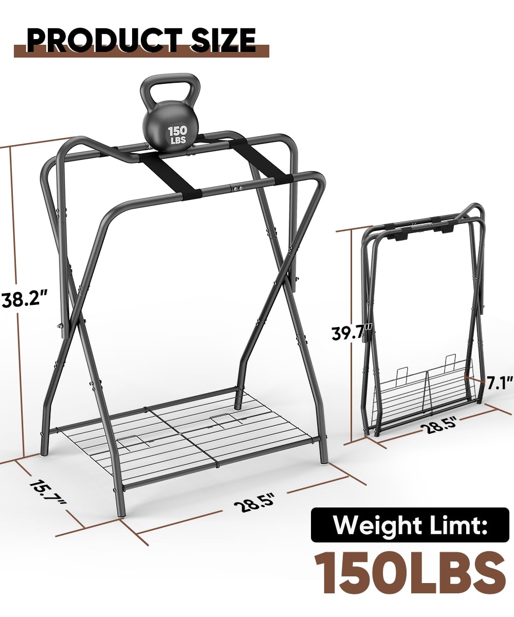 Foldable Saddle Rack with Storage P43761