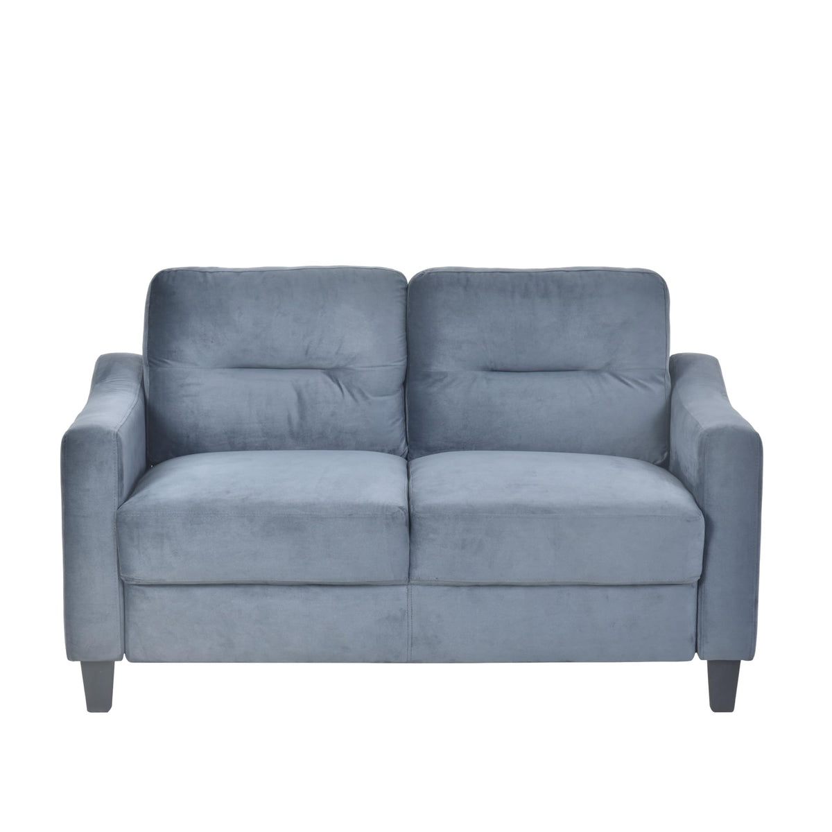 Light Gray Velvet Upholstered Loveseat Sofa N471189