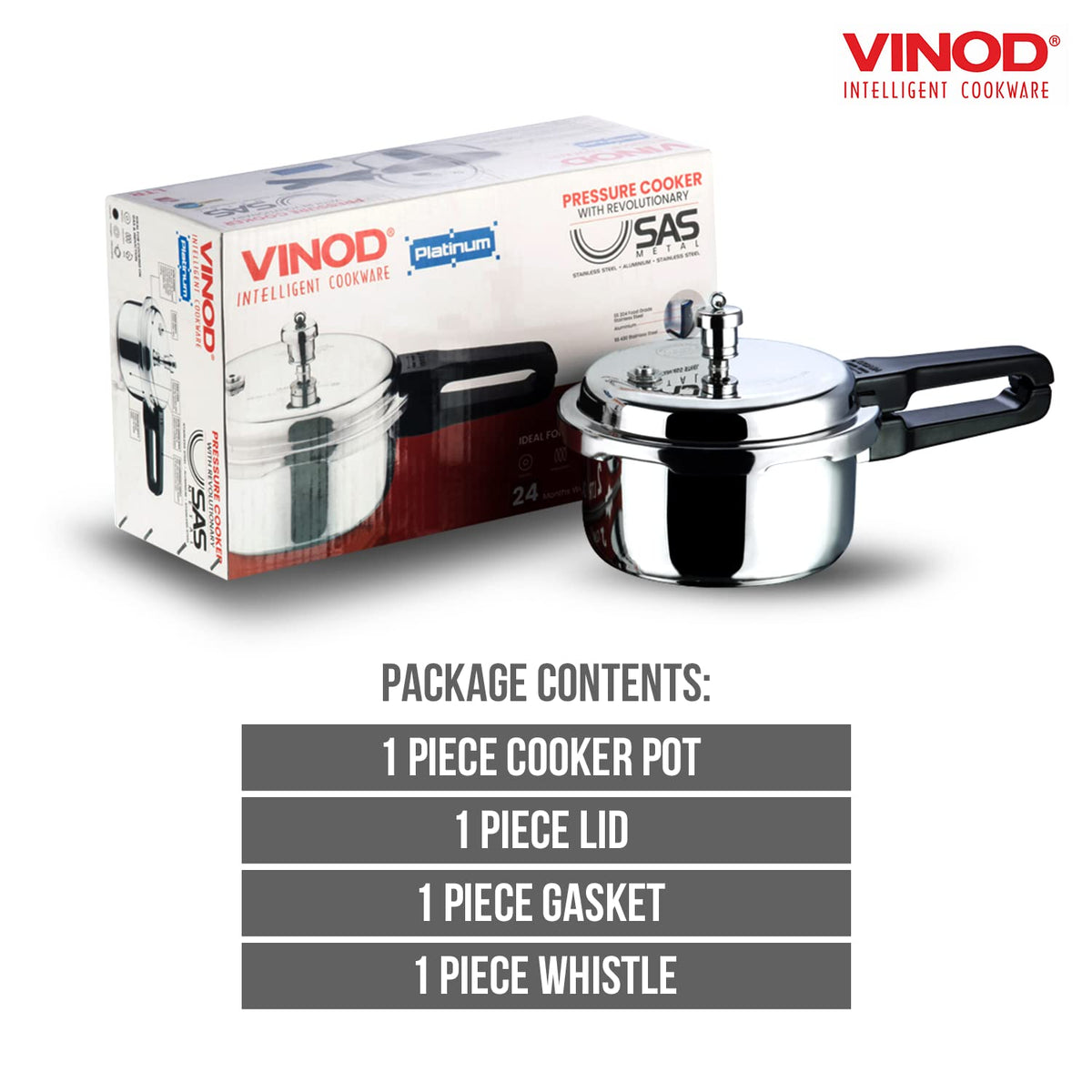 Stainless Steel Pressure Cooker, Outer Lid, 2 Litre R61567