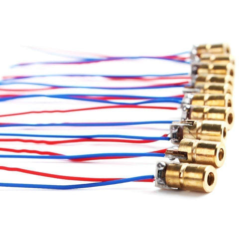 10pcs 5V 650nm 5mW Red Dot Laser Head 6mm T3730