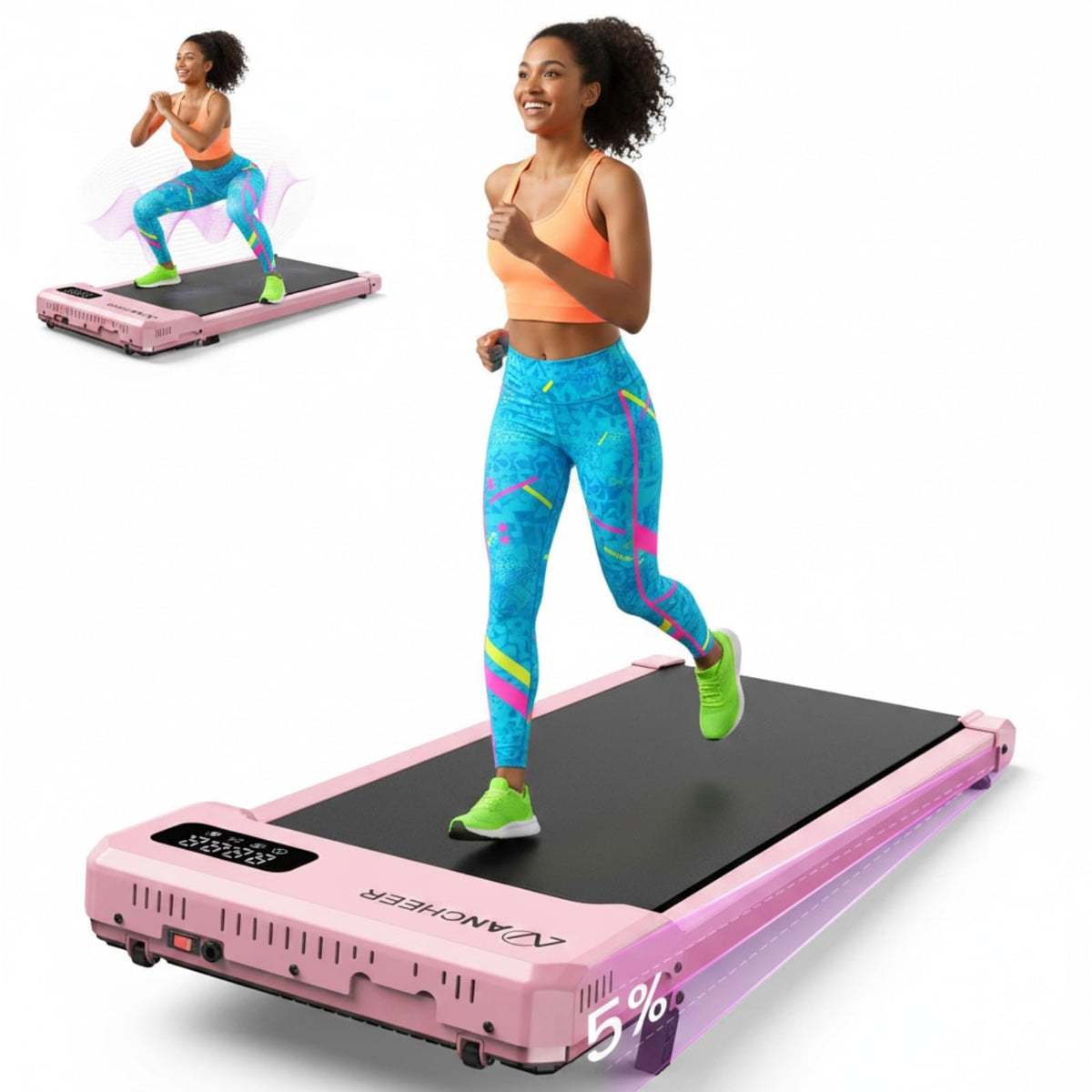 Under Desk Treadmill with Vibration Plate & Incline V845