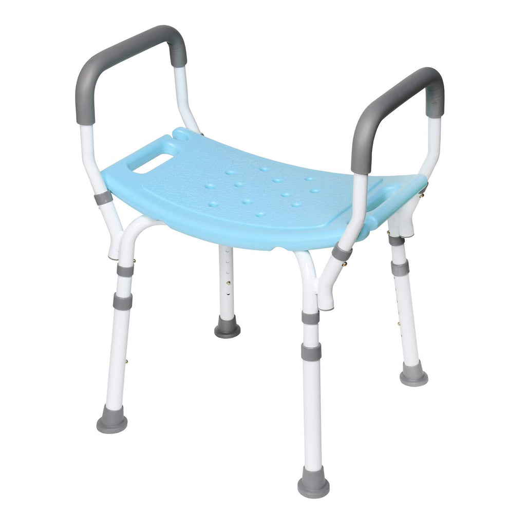 Blue Shower Chair with Back and Padded Arms G221187