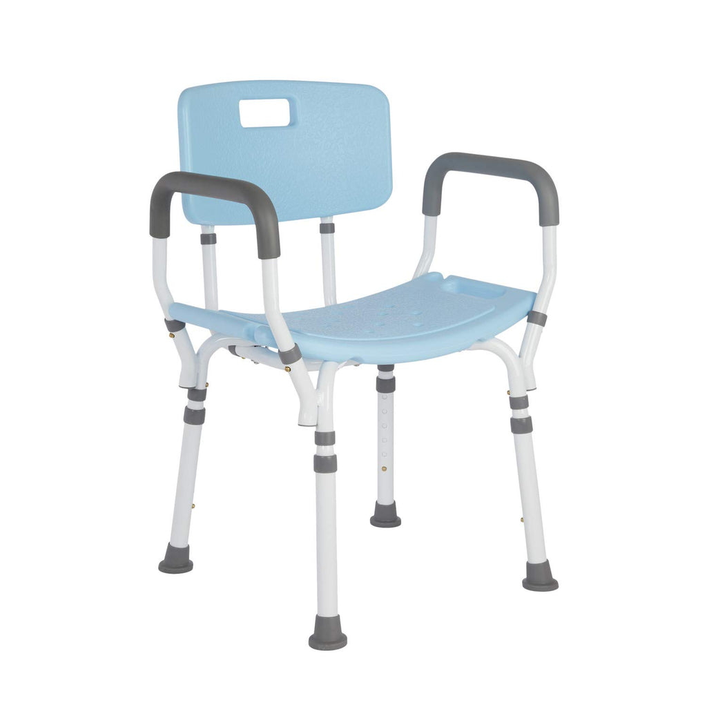 Blue Shower Chair with Back and Padded Arms G221187
