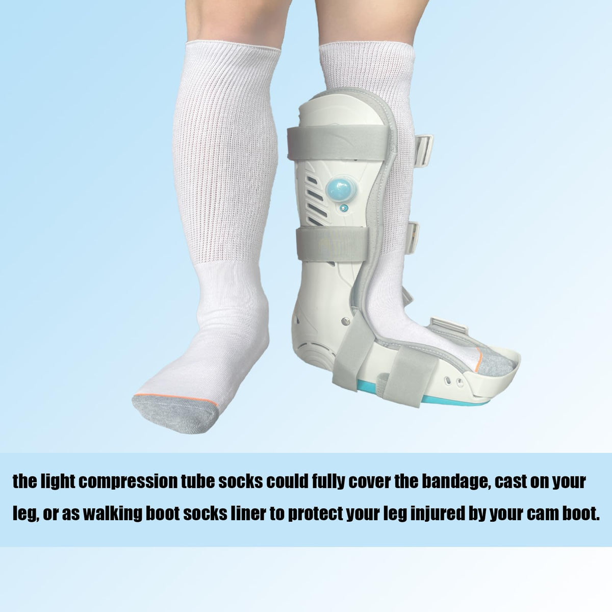 White Walking Boot Socks B507440