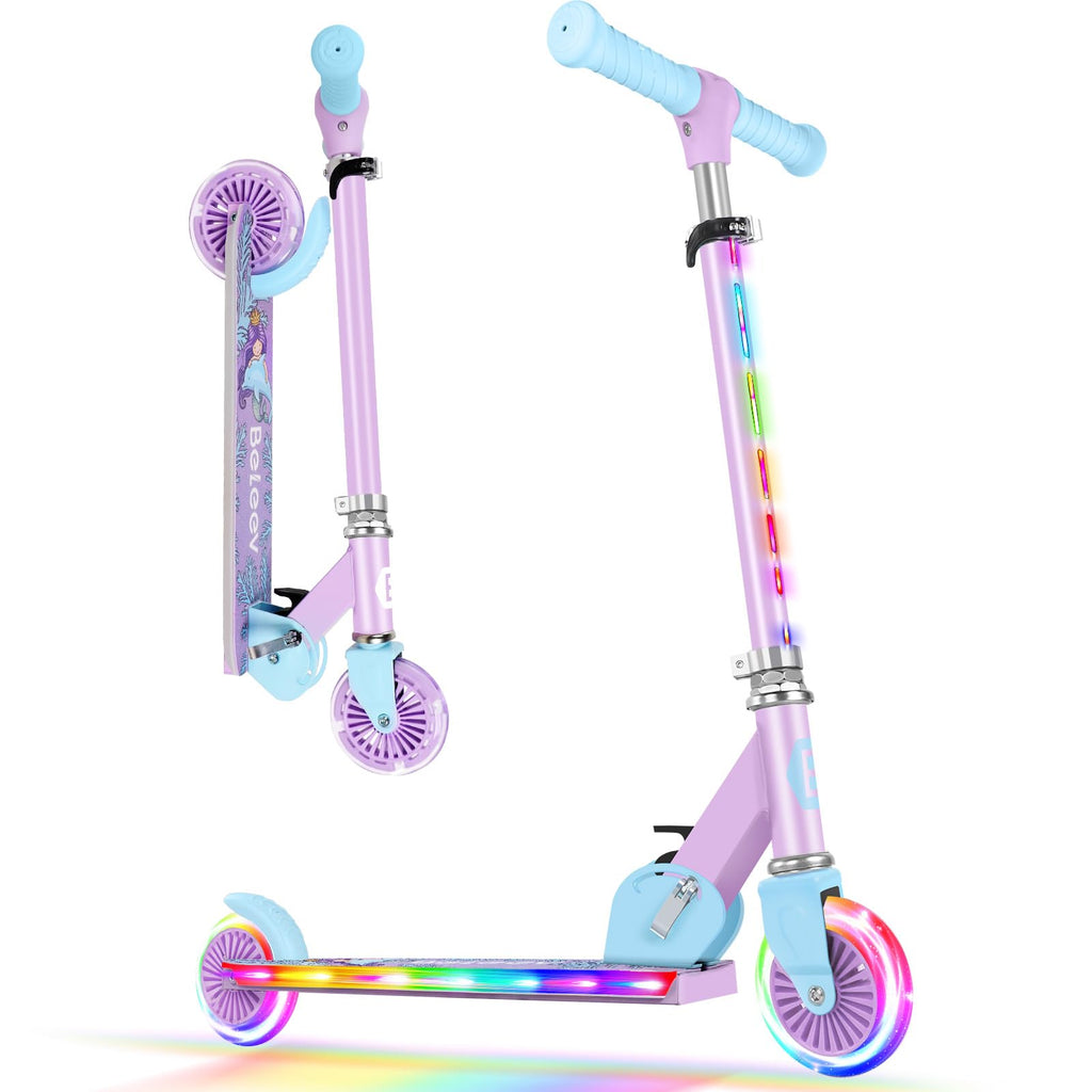 2 Wheel Folding Lightweight Kick Scooter with Light-Up Wheels A668