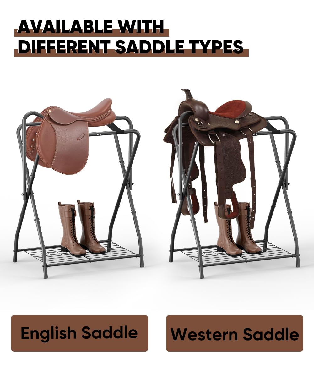 Foldable Saddle Rack with Storage P43761