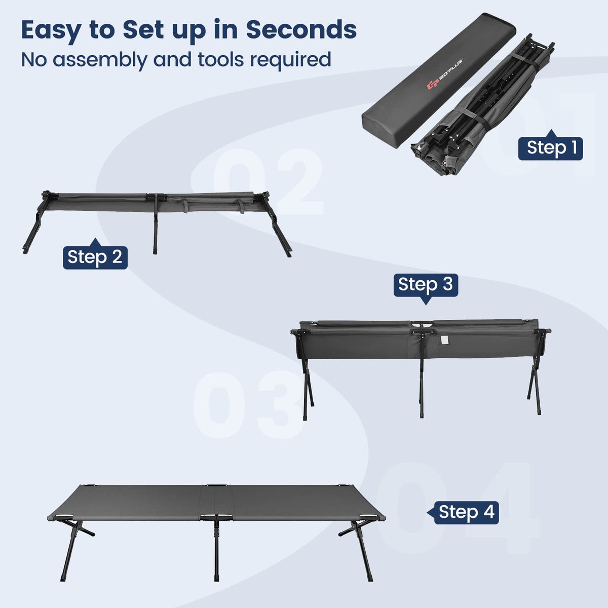 Folding Camping Cot with Carrying Bag E647652