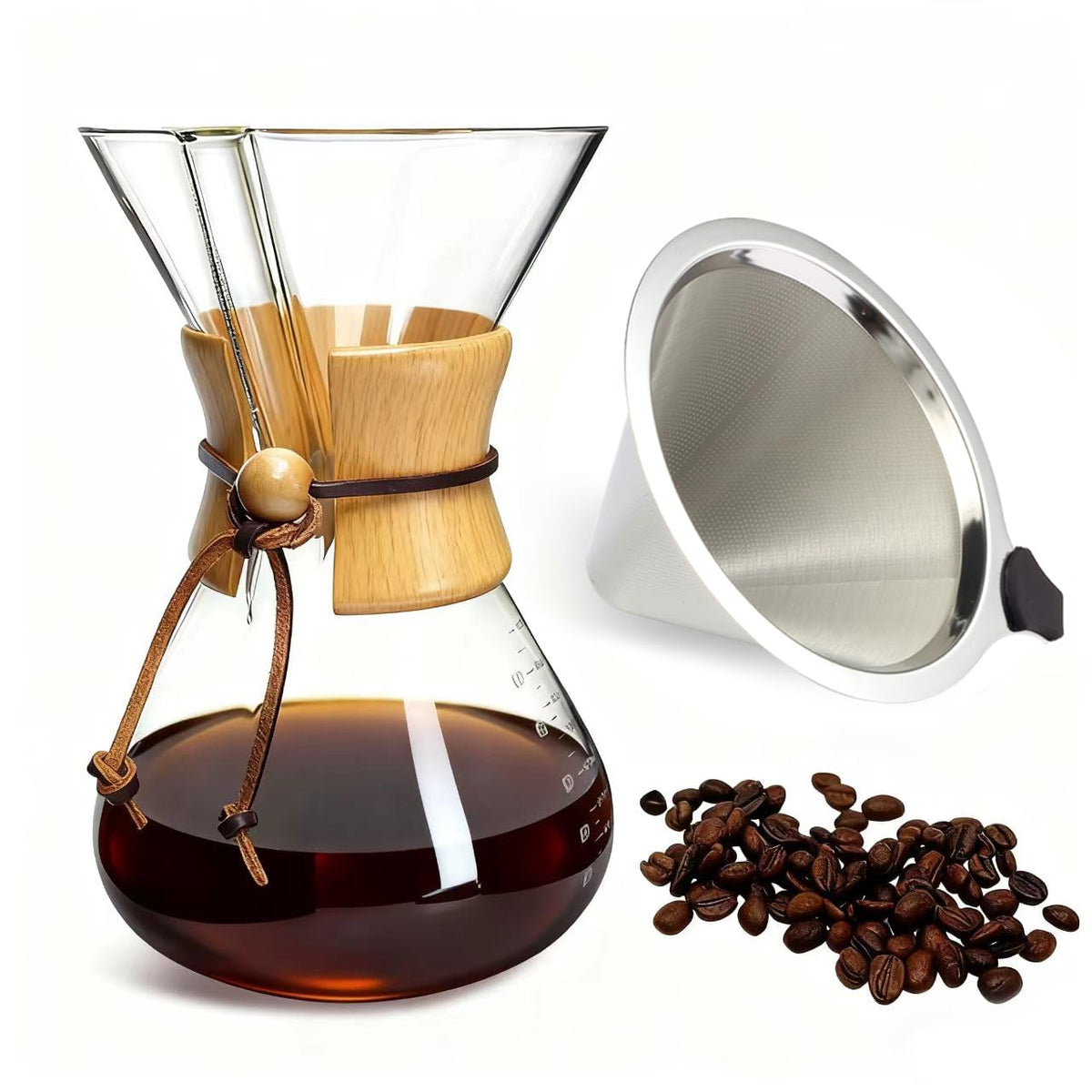 Glass 10 Cup Coffee Pour Over Set F4719