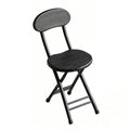 18 inch Folding Stool with Backrest, Portable Lightweight Metal Chair with Non-Slip Feet G118