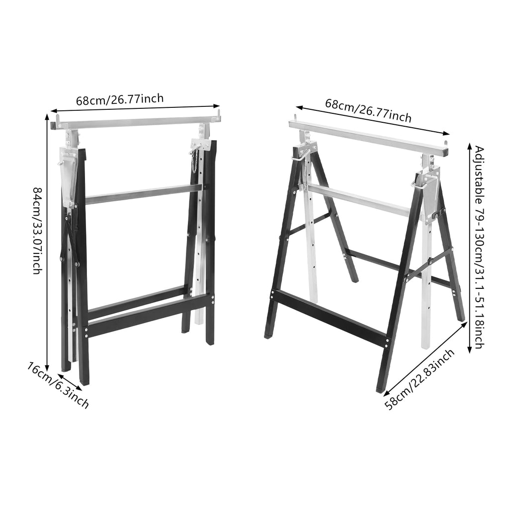 Heavy Duty 2-Pack Folding Sawhorse C23387