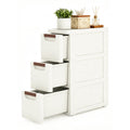 White 3 Drawers Narrow Plastic Bathroom Storage Cabinet E88808