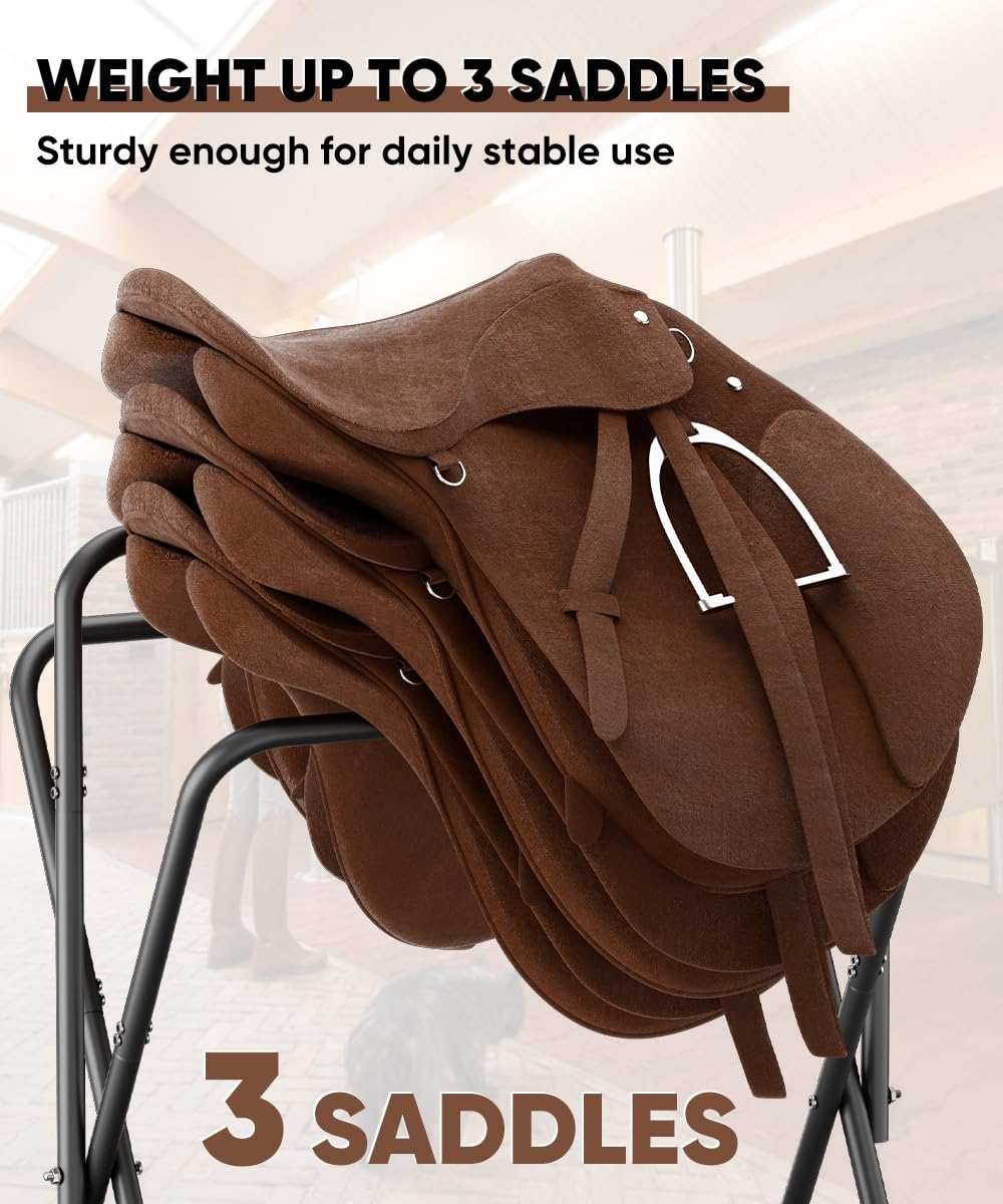 Foldable Saddle Rack with Storage P43761