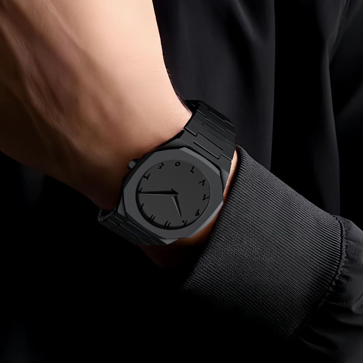 Black Arabic Numeral Quartz Watch H2671