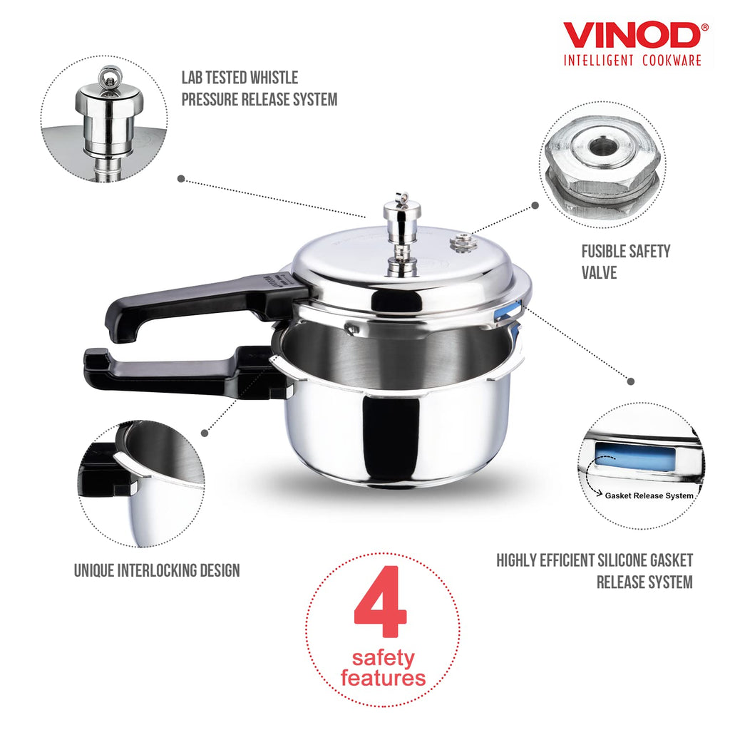 Stainless Steel Pressure Cooker, Outer Lid, 2 Litre R61567