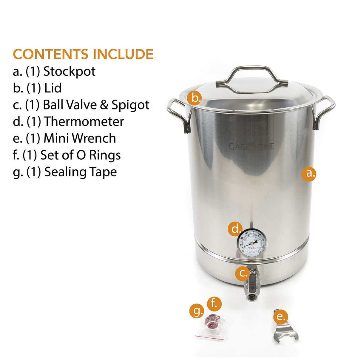 10 Gallon Stainless Steel Brew Kettle Pot 4 PC Set I8301