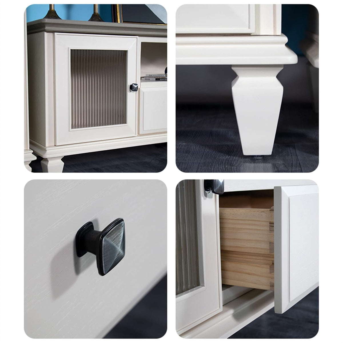 Modern TV Stand with 2 Drawers, 2 Storage Cabinets & 1 Open Shelf R859