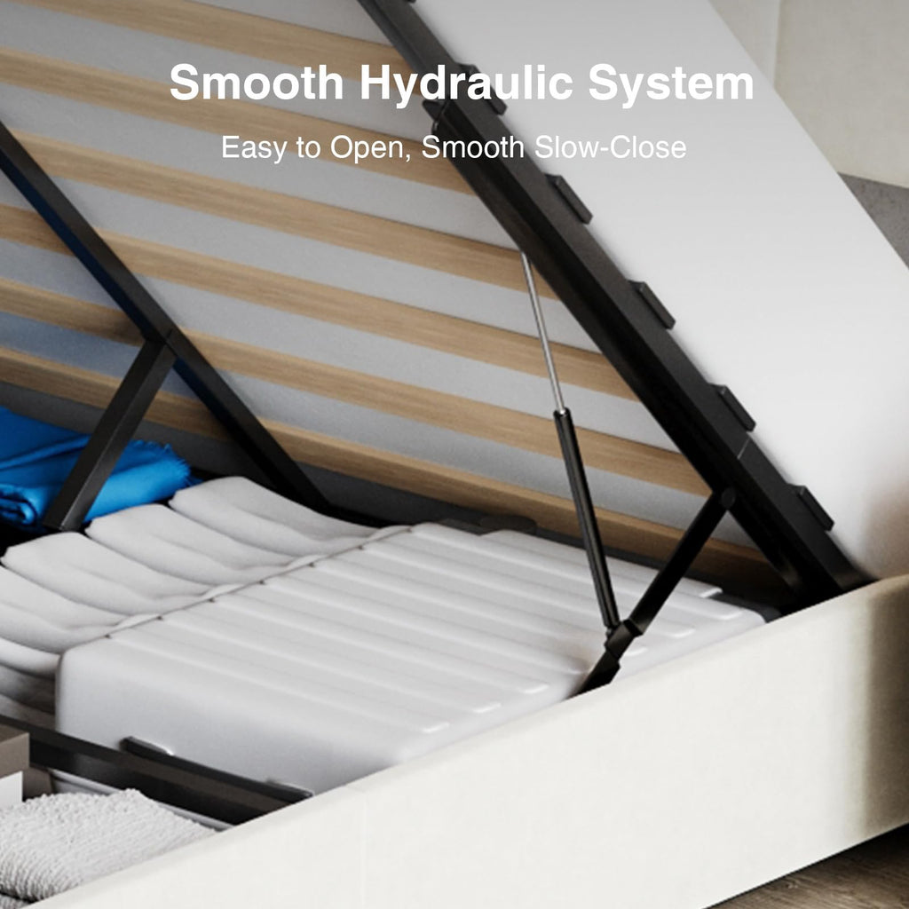 White Queen Lift Up Storage Bed Frame K654822