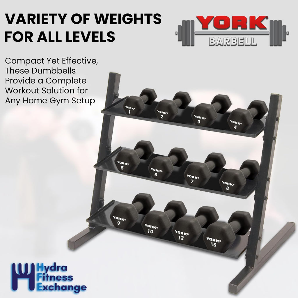 Neoprene Hexagon Dumbbells with Cast Ergo Handle, 10lb Pack of 4 G94956