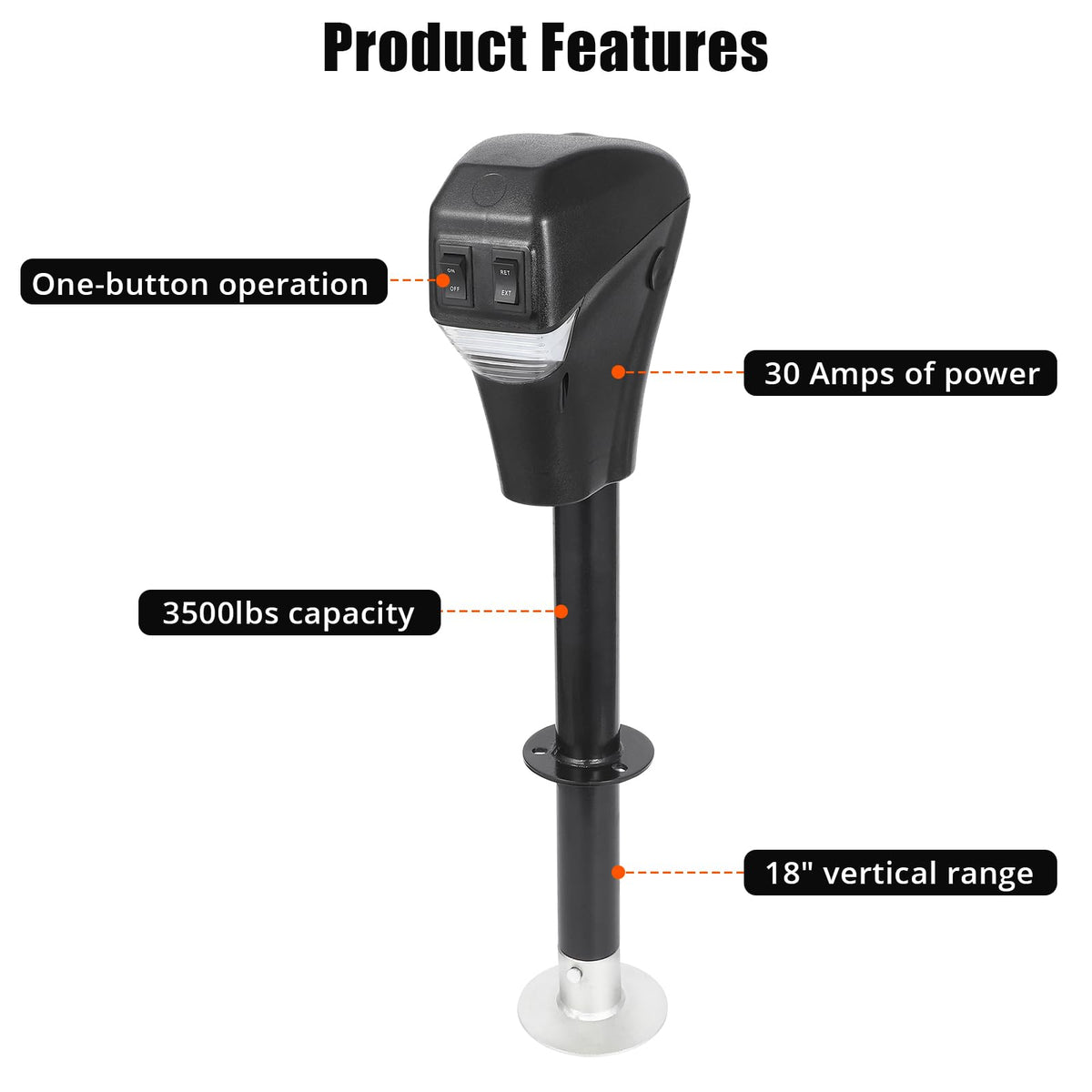 3500lbs 12V Electric Tongue Jack with LED Z747744