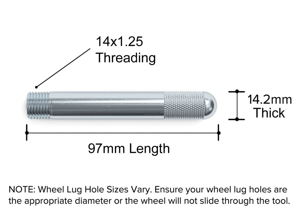 Wheel Hanger M14x1.25 97mm Length Silver Pack of 2 P3934