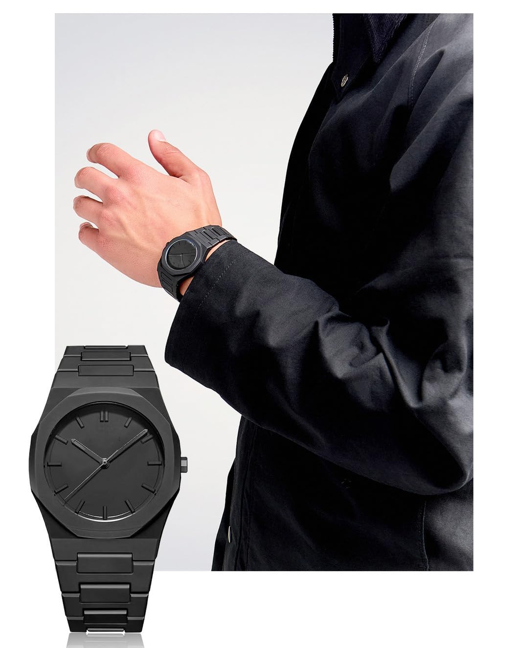 Black Arabic Numeral Quartz Watch H2671