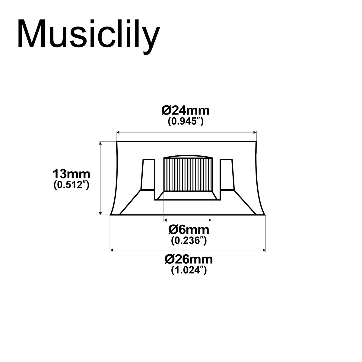 Black 4Pcs Guitar Knobs A375634