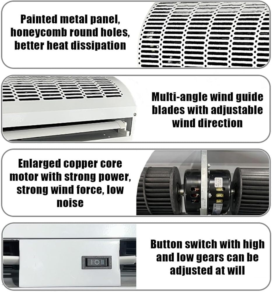 Wall Mounted Air Curtain, 2-Speed with Remote Control S450