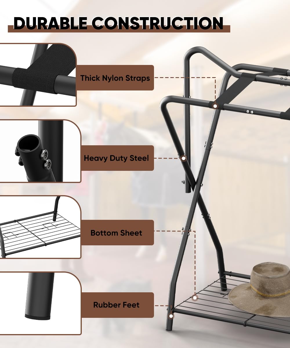 Foldable Saddle Rack with Storage P43761