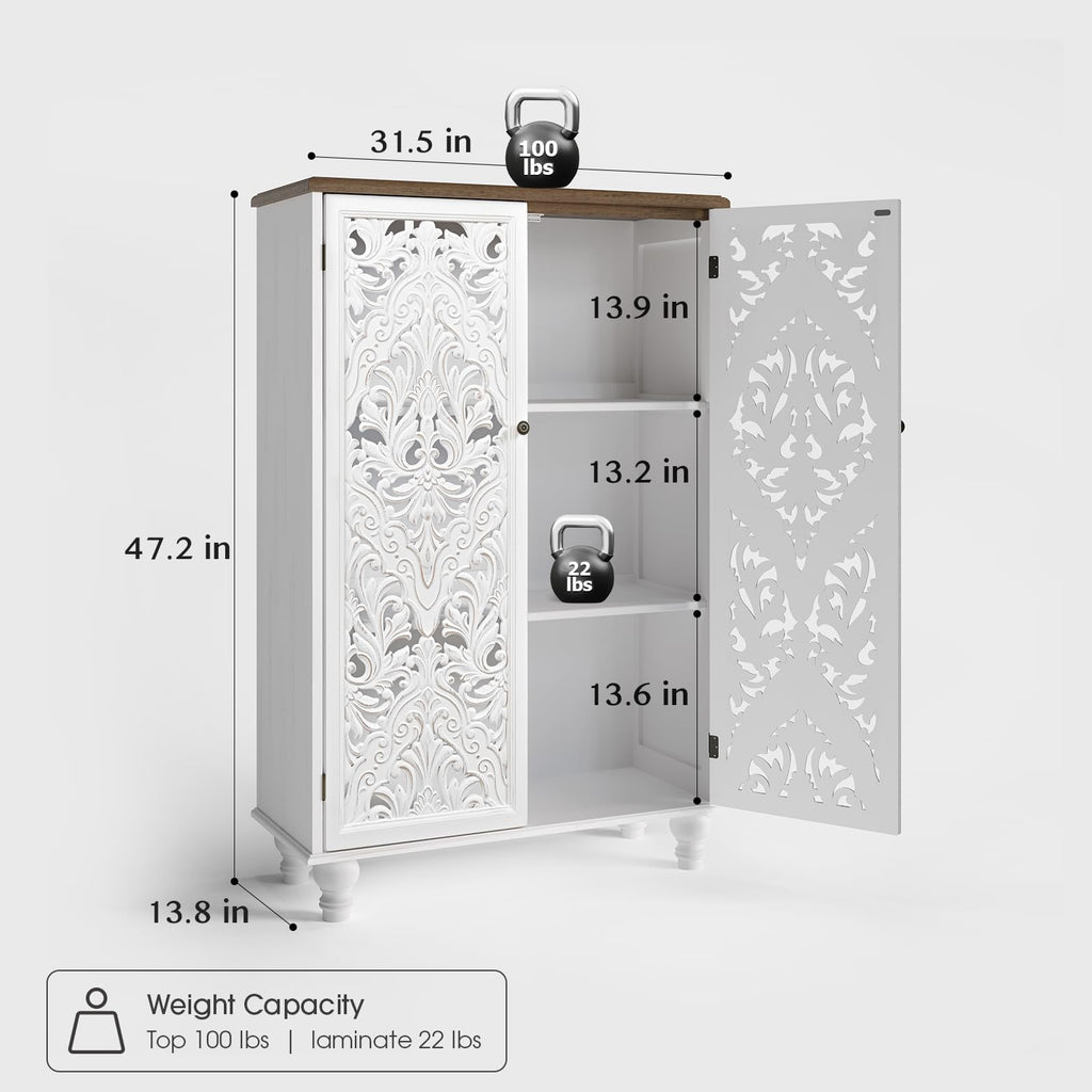 47" Tall Accent Cabinet with Doors & Storage N944