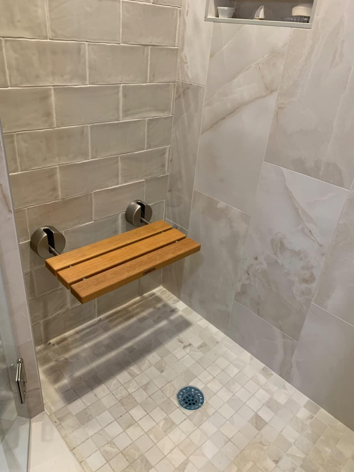20" Teak Folding Shower Seat Wall Mount H124