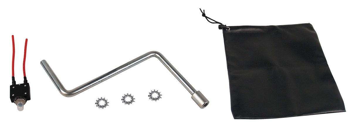 Electric A-Frame Tongue Jack with LED Work Light and Ground Wiring, 3,650 lbs. Capacity, Black H819