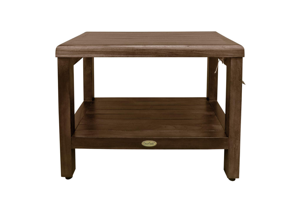 24" Teak Shower Bench with Shelf I1563