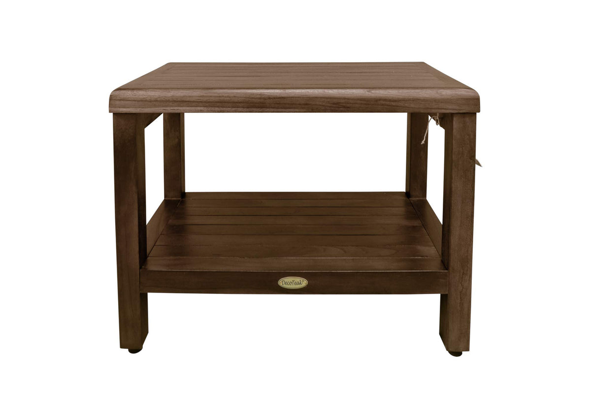 24" Teak Shower Bench with Shelf I1563