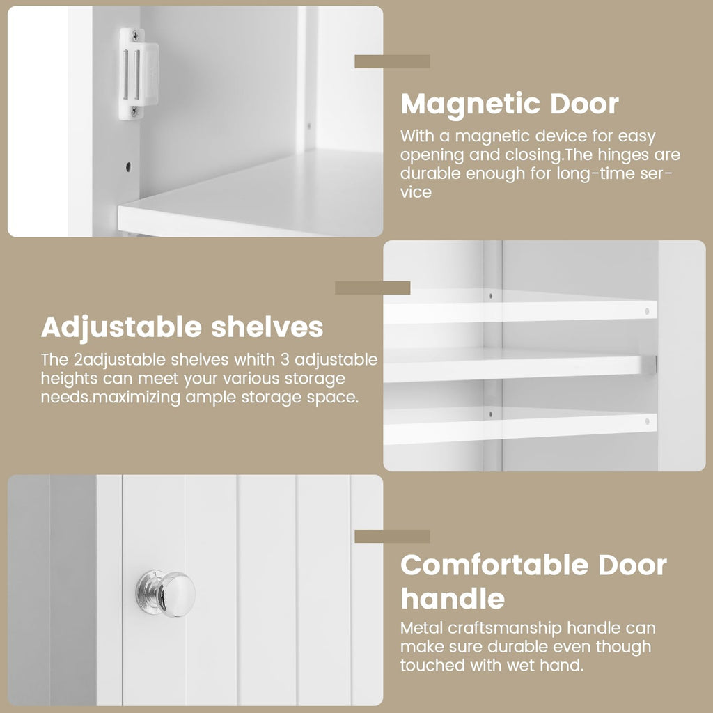 66.9" Tall Bathroom Storage Cabinet with 2 Doors & 1 Drawer Y375174