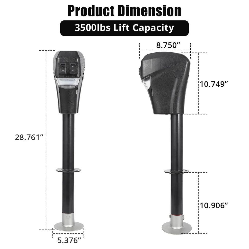 3500lbs 12V Electric Tongue Jack with LED Z747744