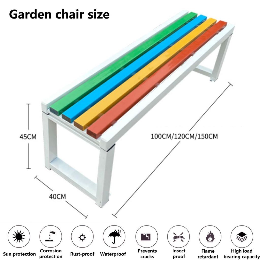Weatherproof Metal Garden Bench Cast Iron Outdoor Seating A20854