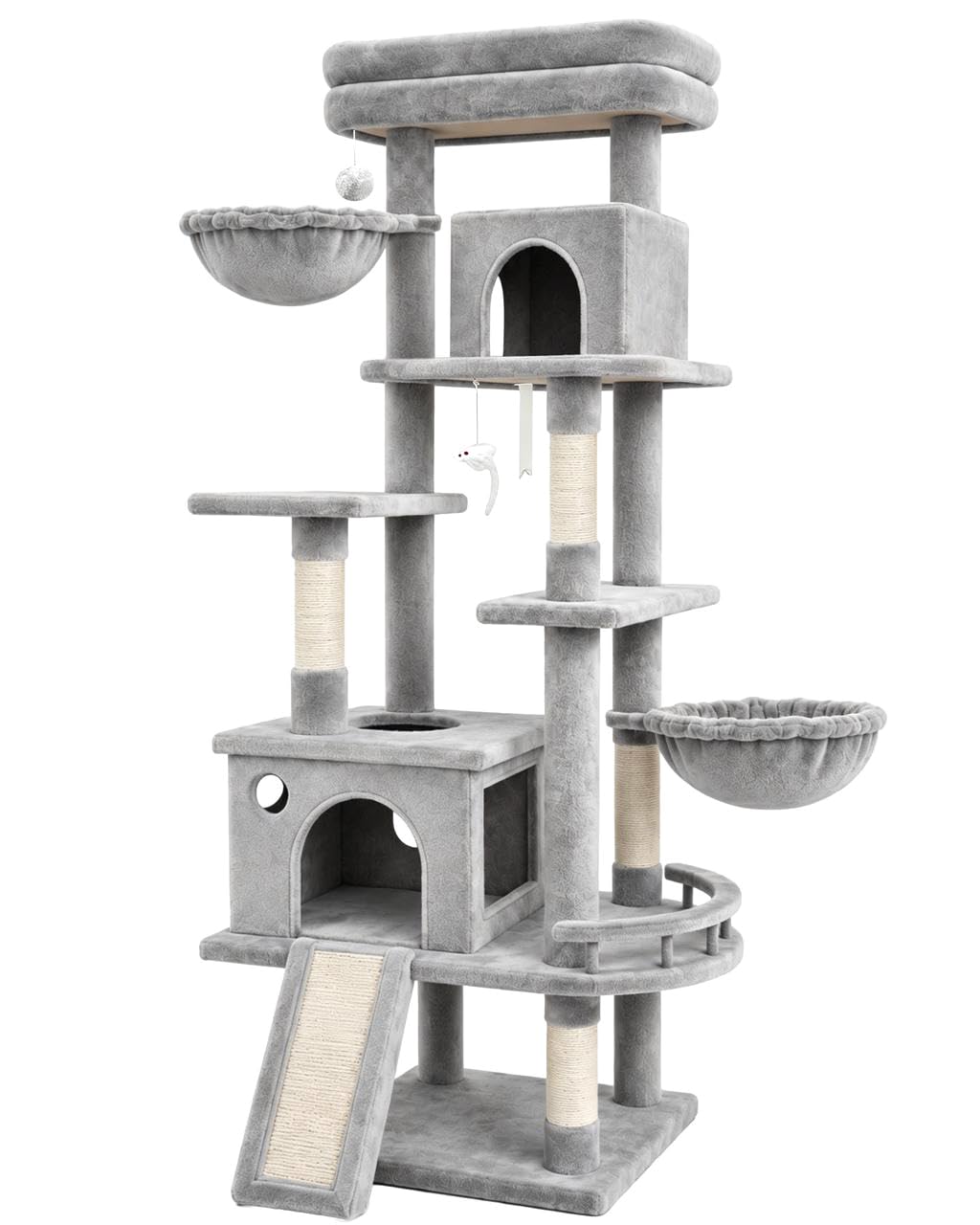 70 Inch Cat Tree with Scratching Post and Hammock B617