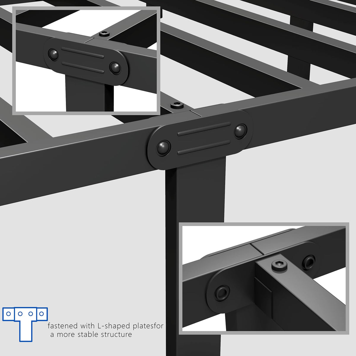 Full Metal Bed Frame with Headboard and Footboard P1033