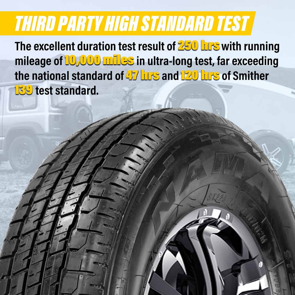 Set of 4 ST205/75R15 10 Ply Trailer Tires E6944